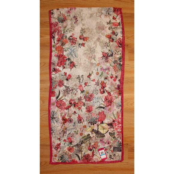 Vince Camuto  Silk Metallic Floral 72" x 18" Oblong Scarf #VC3032 - Picture 2 of 2